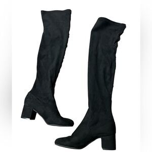 Over the knee vegan suede boots